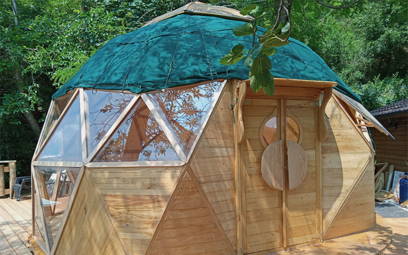 facciata cupola geodetica ad incastro