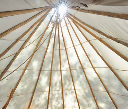 tipi tenda indiana dall interno